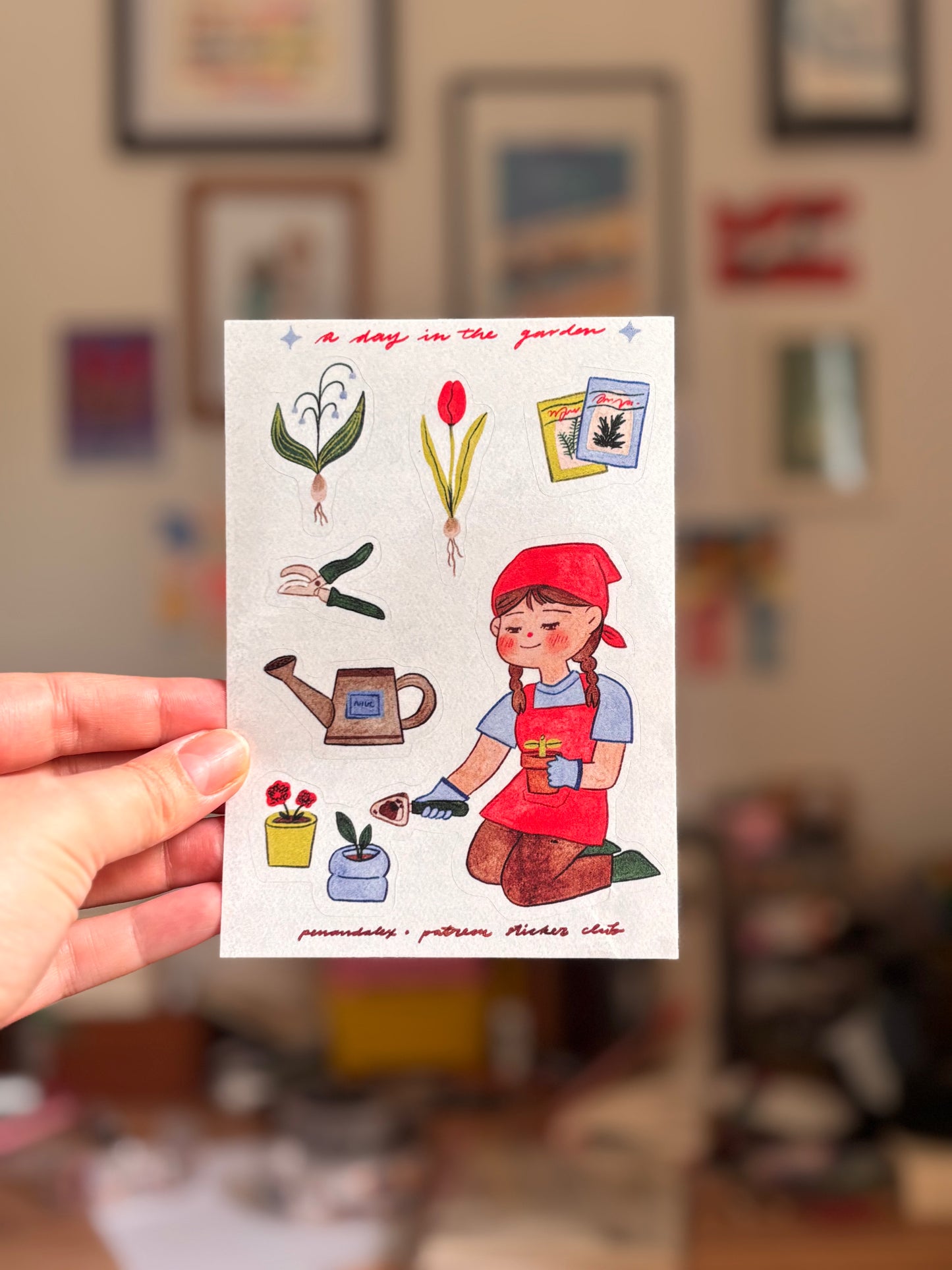 Patreon Sticker 06/2026 - a day in the garden