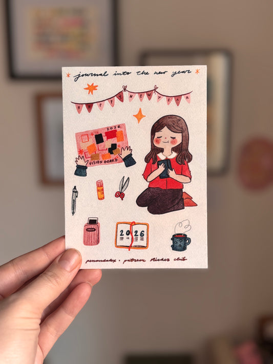 Patreon Sticker 12/2025 - journal into the new year