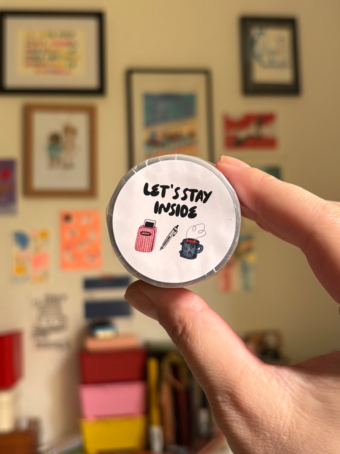 PET Tape "let's stay inside" (kiss-cut) 5m